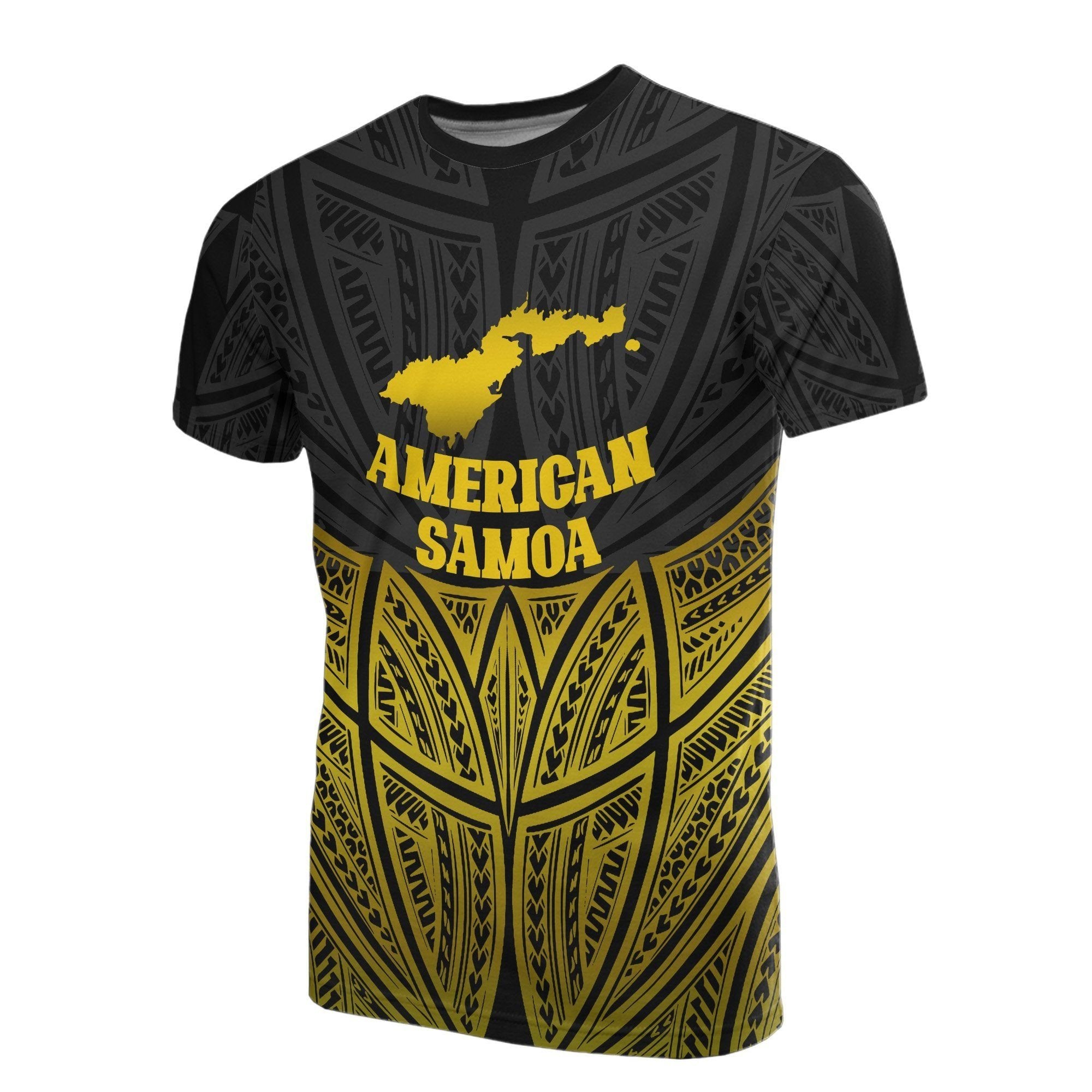 American Samoa Polynesian Gold Pride Map And Seal Unisex 3D T-Shirt All Over Print HNAVS