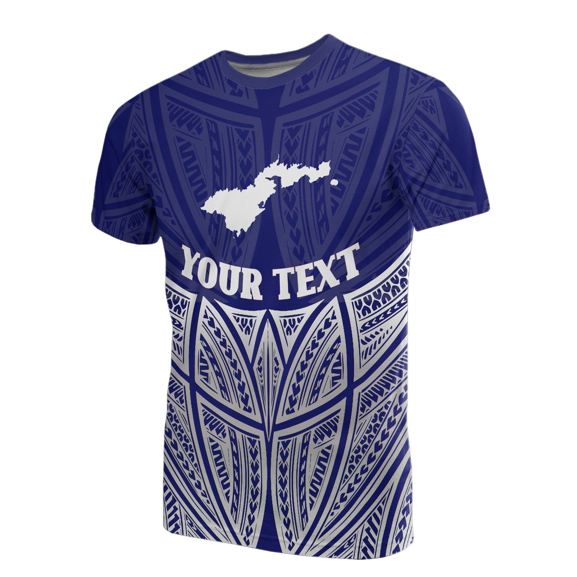 American Samoa Polynesian Personalised Name Blue Pride Map And Seal Unisex 3D T-Shirt All Over Print HNAVN